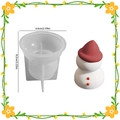 Silikonform in Schneemann-Form für Duftkerzen und Harz-DIY mit Größenangaben - 3D Weihnachts-Schneemann