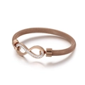 Elegante bracciale a maglia in oro rosa con un simbolo dell'infinito ricoperto di cristalli - Stile B-Stile Infinito con Zirconi (Oro Rosa)