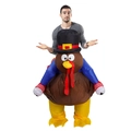 Adult inflatable turkey costume with pilgrim hat for Thanksgiving party fun - Cycling Thanksgiving Turkey / One Size