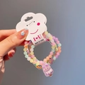 Leuchtendes Perlenarmband-Set mit lila Hasenbecher-Anhänger und bunten Harzperlen - 30# Bunter Hasen-Eisbecher Leuchtend