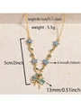 Guida alle dimensioni della collana con fiore di pesco e farfalla blu - Collana-Oro Blu Zircone