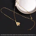 Golden titanium steel Christmas tree necklace with sparkling zircon snowflake charm - Christmas Tree Snowflake Style (A701)
