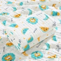Soft six-layer cotton gauze baby blanket featuring colorful fruit and lion prints - 6-Layer 110*110cm / Fruit Lion