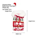 Christmas tree pattern knitted wine bottle cover with red bow and wooden buttons - Xmas Tree Bottle Cover