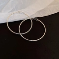 Orecchini a cerchio minimalisti in argento con finitura lucida e grande design tondo - Cerchi Grandi Lucidati Argento