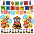Kit festa Dia de los Muertos con striscioni a teschio, palloncini e decorazioni per torte - Set Combinato 5 Dia De Muertos / Confezione da 14 Palloncini