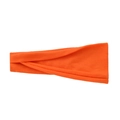 Elastic bright orange sports headband with a premium knitted texture for running and yoga - Orange