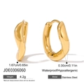 Macro view of 18K gold layered stainless steel earrings with waterproof feature details - Gold Simple Small Earrings (JDE0306060)
