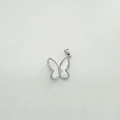 Silver butterfly pendant with white shell wings and zircons for DIY jewelry making - Butterfly / Silver (White Shell)