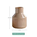 Glossy brown ceramic vase with vertical striped texture in minimalist Nordic style - Medium / Glossy Brown