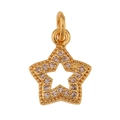 Colgante de estrella dorada minimalista con gemas claras sobre un fondo blanco puro - Estrella (P09-7)