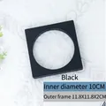 Black square floating jewelry display frame with 10cm inner diameter and matte finish - Black Inner Circle; 9*9*2
