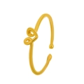 Anello cuore minimalista in finitura dorata lucida con struttura aperta regolabile - Imitazione Oro (Cuore Minimalista)