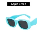Lunettes de soleil carrées irrégulières vert pomme avec monture géométrique - Charnière en Métal / Vert Pomme