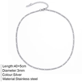 3mm silver Figaro chain necklace in stainless steel with lobster clasp and extension - 3mm Figaro Chain / Steel