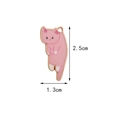 Pink enamel kitten pendant with gold trim, measuring 2.5cm by 1.3cm in height and width - Pink Cat