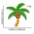 Embroidered palm tree iron on patch for clothing 7.1cm x 6.8cm tropical summer badge - Coconut Tree