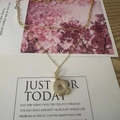 Golden double-layered paperclip and bead necklace with a pavé-set round circle pendant - Letter Q