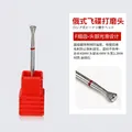 Diamond saucer nail drill bit with fine grit and red base for cuticle removal - PG-68 Fine-Russian UFO