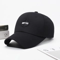 Black cotton baseball cap with BRTXN embroidery logo and curved brim for unisex - One Size(Adjustable) / Black