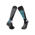 Blue and grey merino wool ski socks with professional knit texture for winter sports - 8214 Black/Blue