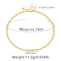 Detailed view of 18K gold plated brass chain with size and weight measurements - KN0139/Marina Pig Nose Chain