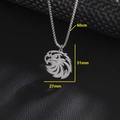 Collana con ciondolo a forma di aquila in acciaio inossidabile argento da donna, 60cm - Testa di Aquila (050)