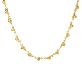 Elegante collana placcata oro 18 carati con motivo continuo di maglie a forma di cuore - Collana (Oro)