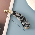 Detail showing 11cm acetate banana hair clip with black and white marble pattern - 8# Black and White Pearlescent Acetate Banana Clip