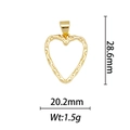 Detail of 18k gold plated heart pendant featuring a unique hammered texture and wide bail - Hollow Hammered Heart Style (DZ-063)