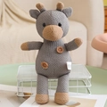 Handcrafted crochet giraffe plush toy in grey knit with brown accents for children - Cow / 30cm