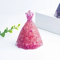 Pink crystal dress figurine desk ornament made of resin with sparkling gemstone chips - Rose Quartz Variant 3