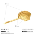 Waterproof gold stainless steel shell hair clip with ridged texture detail - Striped Shell Style (NB-H1015) / 18K Gold / Gold