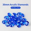 Set van 20 donkerblauwe 30mm acryl diamanten voor bruiloft en feest decoraties - 30mm (Donkerblauw)