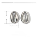 Detail of 15mm x 10mm shell-shaped stainless steel pendant with size and weight metrics - Stainless Steel Shell Shape Jewelry Component