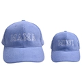 Lavender corduroy baseball cap set with white MAMA and MINI embroidery for parents - Lake Blue Corduroy Baseball Caps For Parents And Children / One Size