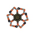 DIY transformable robot fidget spinner in black, orange, and blue with metal bearings - Luminous Orange Blue