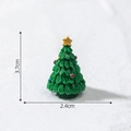 Miniature green Christmas tree figurine with colorful ornaments and gold star topper - Style 3 Large Dark Green