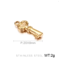 Goldener Schlüsselanhänger aus Edelstahl für DIY Schmuckherstellung 20x8mm - Goldener Schlüsselstil (KLJ370-Z)