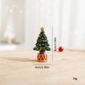 Mini resin Christmas tree figurine in red and green with size 9cm and gold star - Christmas Tree - Drum Base