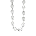Silver coffee bean chain necklace in stainless steel with a high-polish finish - Steel Color 8mm Necklace
