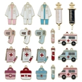 21 pieces of medical enamel charms including ambulance and syringe for jewelry making - New Medical Set (SN1231)