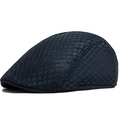 Gorra plana de malla azul oscuro transpirable para verano, boina ligera y fresca - Ajustable / Azul marino