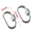 Silver stainless steel oval screw lock connector for DIY jewelry, 22mm x 11mm size - 01 Thin Oval Hexagon Connector - Steel Color