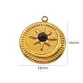 Detail of 16mm gold sun and moon astrology pendant with central black gemstone - Accessory 5-Black Agate Sun Moon