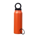 Orange matte magnetic sports bottle with black lid and handle for outdoors - 24oz / With Straw / Orange Red