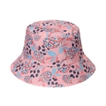 Détail du chapeau bob rose en coton avec motifs imprimés d'ananas et de baies - Baies d'Ananas Rose (D)