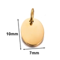 Golden oval stainless steel pendant with 10mm length and 7mm width dimensions - Oval (7x10mm) / Gold