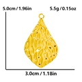 Detail view of oval pleated gold pendant with dimensions 5.0cm height and 3.0cm width - Wrinkled Water Drop Pendant (Gold Color) / Gold