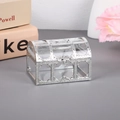 Detailed close-up of a silver vintage candy box with ornate relief and clear panels - Small (7.4*5.2*5cm) / Silver